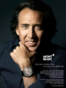 Nicolas Cage Advertisement for MontBlanc
