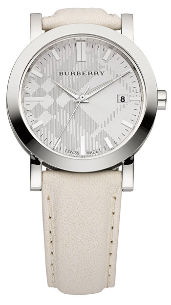 Burberry Tumbled Leather Round Dial Ladies Watch Model BU1750