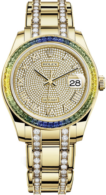 Rolex Pearlmaster Ladies Watch Model 86348SABLVDIAPAVE