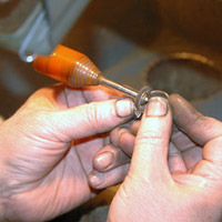 Small Brush is used to Pre-Polish the inside of the Ring