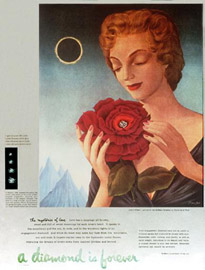 A 1955 De Beers magazine advertisement