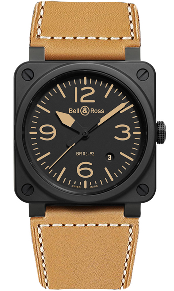 Bell & Ross Aviation Men's Watch Model BR03-92-HERITAGE-CERAMIC