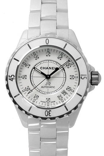 Watch Chanel J12 Diamants  J12 H3111 White Ceramic - Diamonds - Slim Bezel  - 38mm