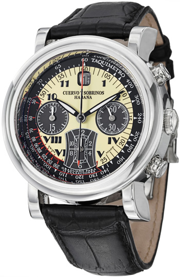 Cuervo Y Sobrinos Torpedo Pulsometro Men's Watch Model: 3025.1CN-LBK