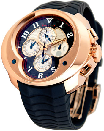 Franc Vila Chronograph Master Quantieme Men's Watch Model 8.03-FVa129-A-RG-GS-rbr
