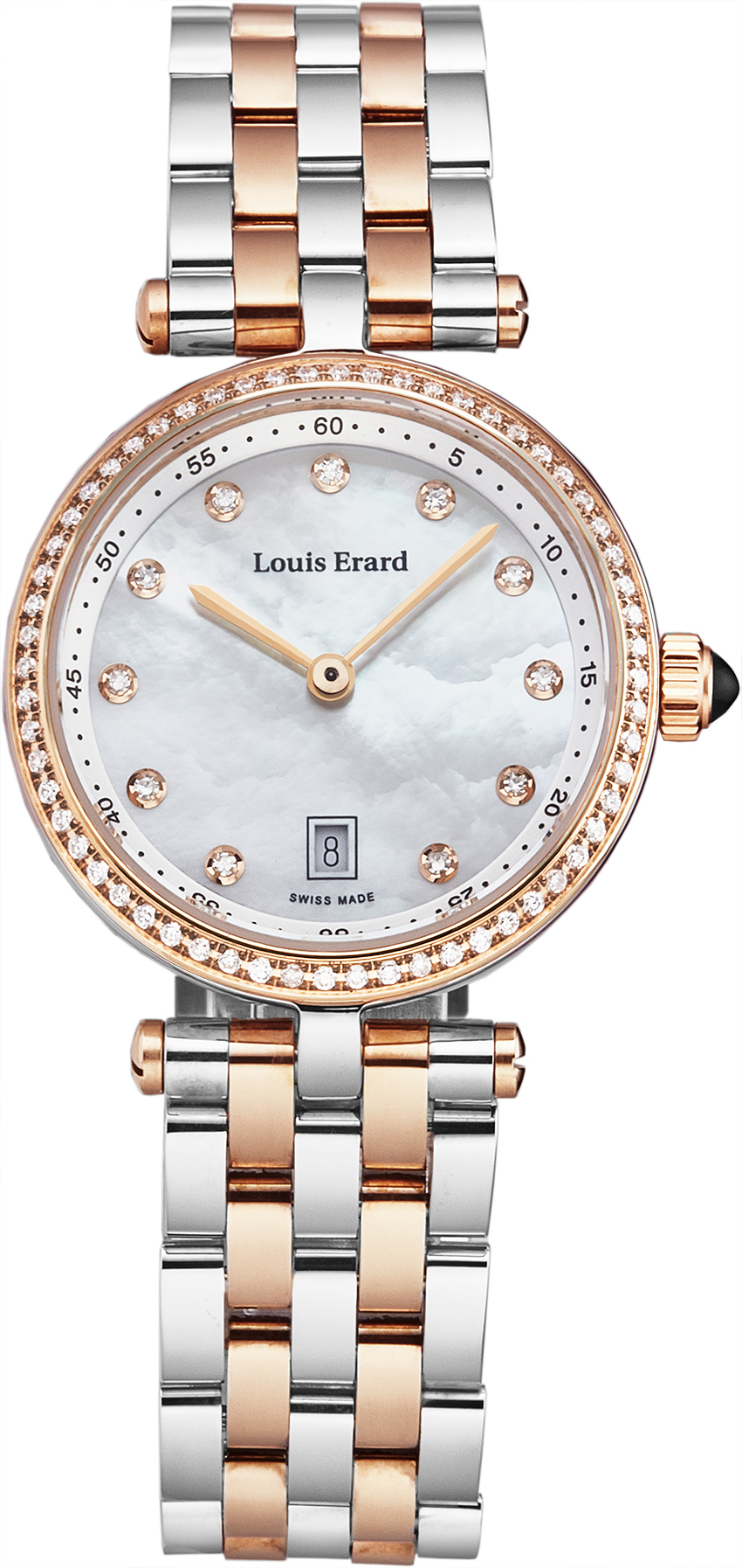 Louis Erard Watch - Woman in Automatic Two-Tone Rosé Steel