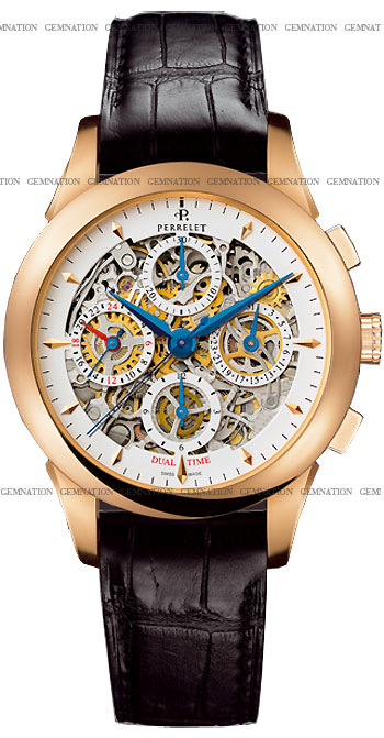 Perrelet Chronograph Skeleton GMT Men's Watch Model A3007.8