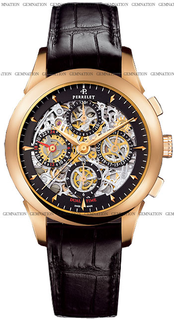 Perrelet Chronograph Skeleton GMT Men's Watch Model A3007.9