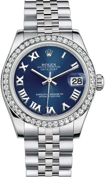Rolex Datejust Ladies Watch Model 178384-BLUE-DIABRO